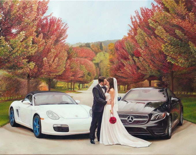 Personalized Wedding Gift - Custom Portrait Painting - Anniversary Gift - Oil Painting - Wedding Portrait