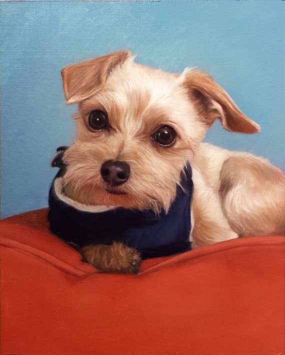 CUSTOM PET PORTRAIT - Pet Painting - Oil Painting - Unique Gift - Dog Portrait - Terrier - Schnauzer - Shih Tzu