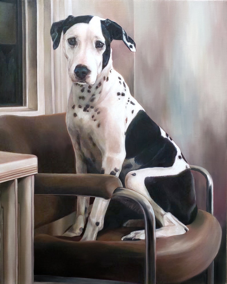 CUSTOM PET PORTRAIT Oil Painting Dog Portrait Photo to Handmade Painting Unique Gift image 3