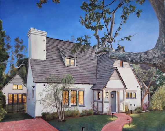 Custom HOUSE PAINTING - House Portrait - Painting of House - Oil Painting - Housewarming Gift