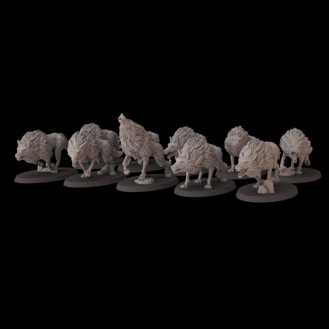 Wolves Miniatures Midnight Wolves 3D Resin Miniature - Fantasy Cult Miniatures - Etsy