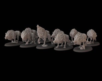 Midnight Wolves 3D Resin Miniature - Fantasy Cult Miniatures