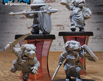 3D Resin Miniature Dog Folk Tribe - D&D Epic Miniatures