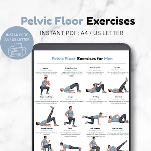 Pelvic Floor Exercises for Men, Male Pelvic Health Guide, Core Strengthening Routine, Printable Home Workout, PDF Download