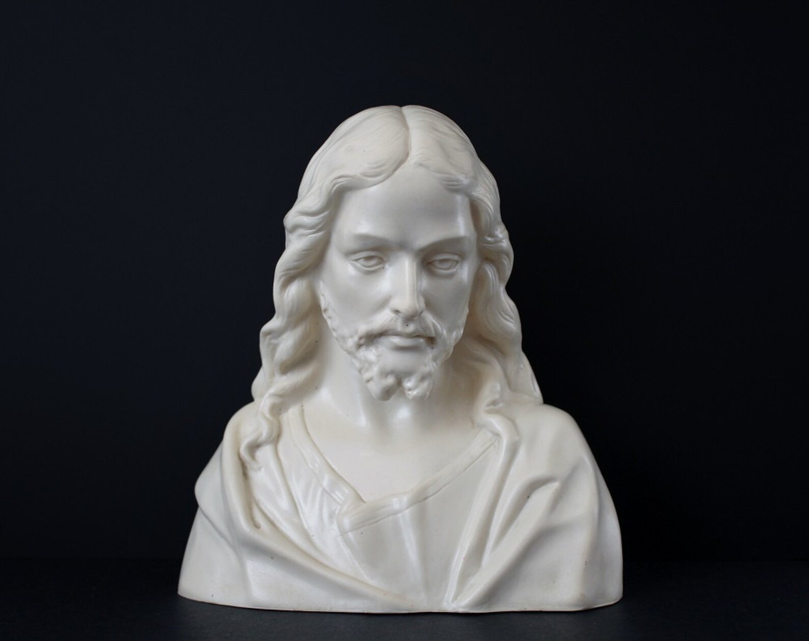 Vintage Plastic Jesus Bust Statue Lamp Vinyl Plastic Jesus Etsy