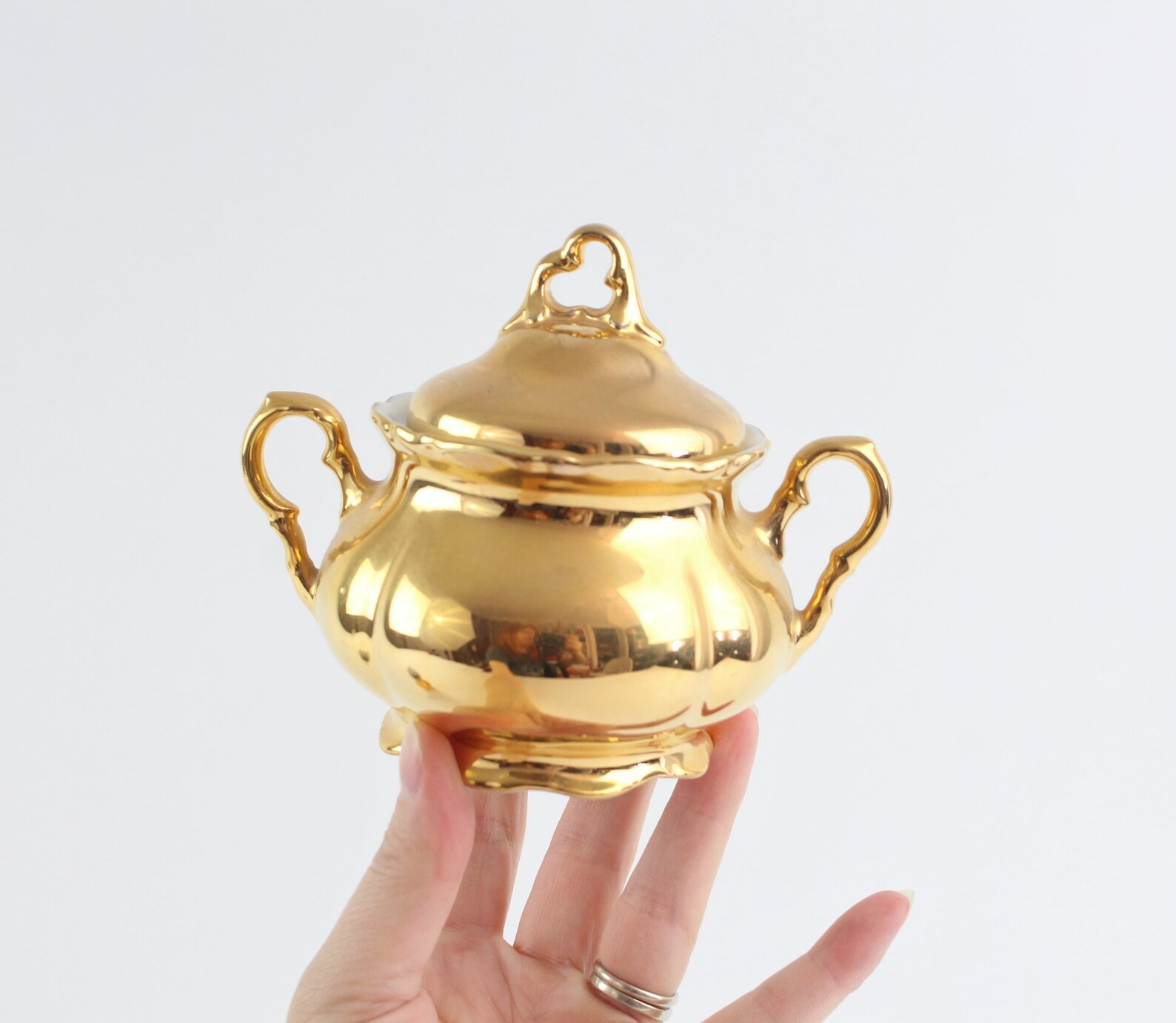 Vintage Bavaria Porcelain Gold Cream and Sugar Set Golden Etsy