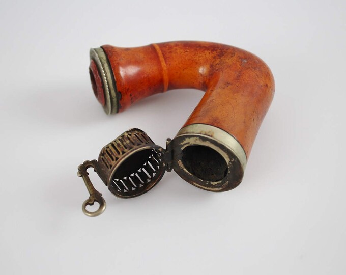 Antique German Kalmasch Meerschaum Pipe With Wind Cap Etsy