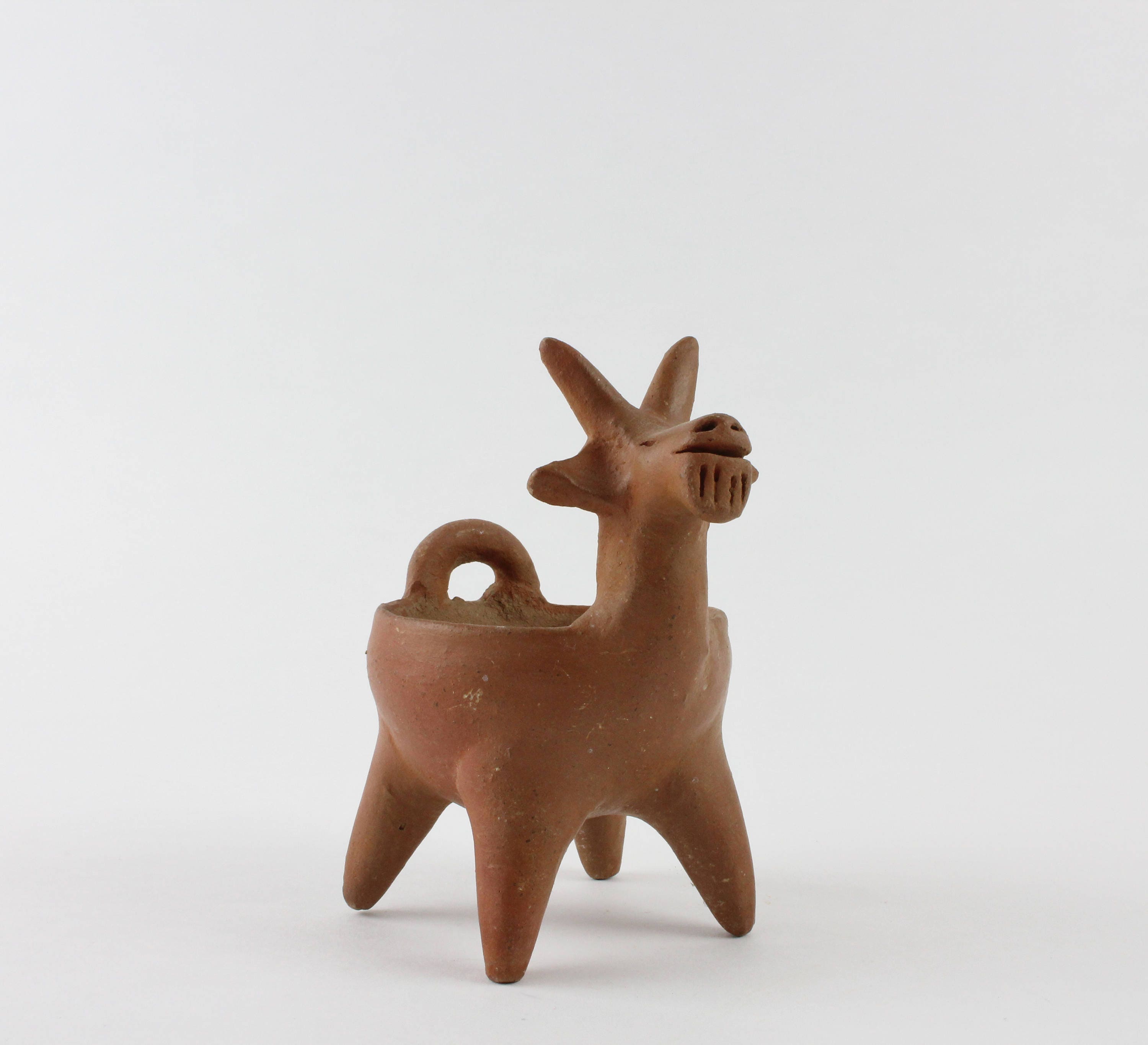 鉢・プランター goat <LOST> Vintage Terracotta Goat Pottery Planter Pot - Mexican Clay Pottery