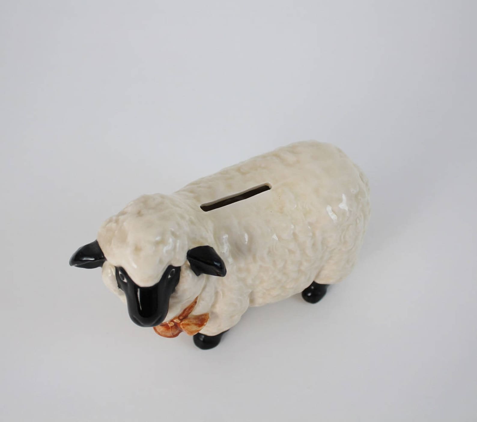 Vintage Ceramic Sheep Figurine Bank Otagiri Ceramic Piggy Etsy