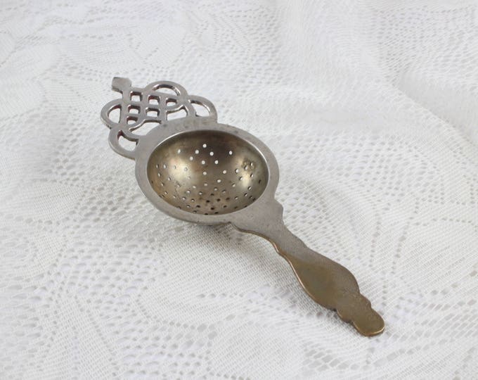 Vintage Silverplate Tea Strainer Spoon With Ornate Design Etsy