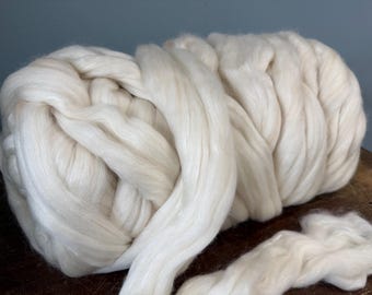 75/12.5/12.5 Polwarth camel mulberry combed top blend 50g