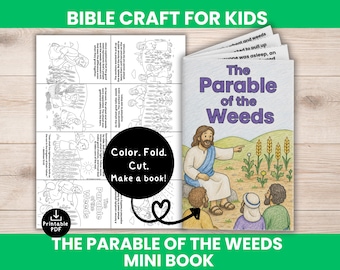 Parable of the Weeds Mini Book Bible Craft - Matthew 13 Sunday School Activity for Kids