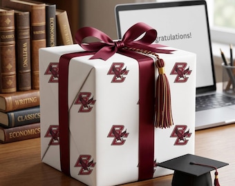 Boston College University Wrapping Paper – Graduation, Acceptance Gift Wrap