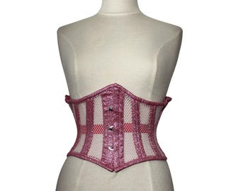 Ceinture Corset Rose Pailletée en Mesh Serre-Taille Transparent Corset Fairycore Bustier Festival Y2K Haut Goth Glam