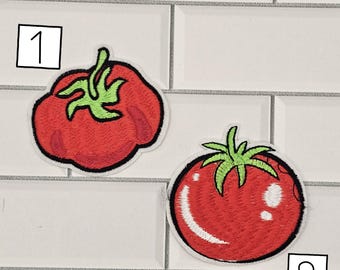 Embroidered Tomato Patches for Clothing, Bags, Pot Holders – Red Fruit Appliques