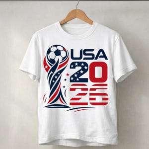 USA Soccer Fan T-Shirt Design, American Flag Style Art (Digital Download)
