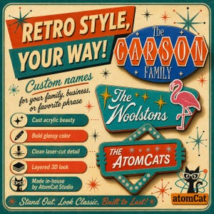 Panneau de bienvenue Starlite – Plaque de porte rétro atomique en acrylique – Panneau d'adresse personnalisé style moderne du milieu du siècle – Décoration murale intérieure/extérieure image 10