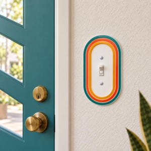AtomCat Covers, Retro Light Switch Cover, Mid Century Modern Outlet Cover, Custom Acrylic Wall Plate, MCM Home Decor image 1