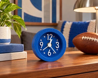 Detroit Dot Clock, Blue and White Retro Desk Clock, Mid Century Modern Clock, Detroit Inspired Decor, Sports Room Clock