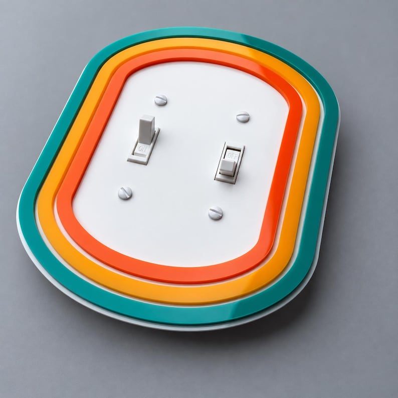 AtomCat Covers, Retro Light Switch Cover, Mid Century Modern Outlet Cover, Custom Acrylic Wall Plate, MCM Home Decor image 6