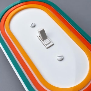 AtomCat Covers, Retro Light Switch Cover, Mid Century Modern Outlet Cover, Custom Acrylic Wall Plate, MCM Home Decor image 3