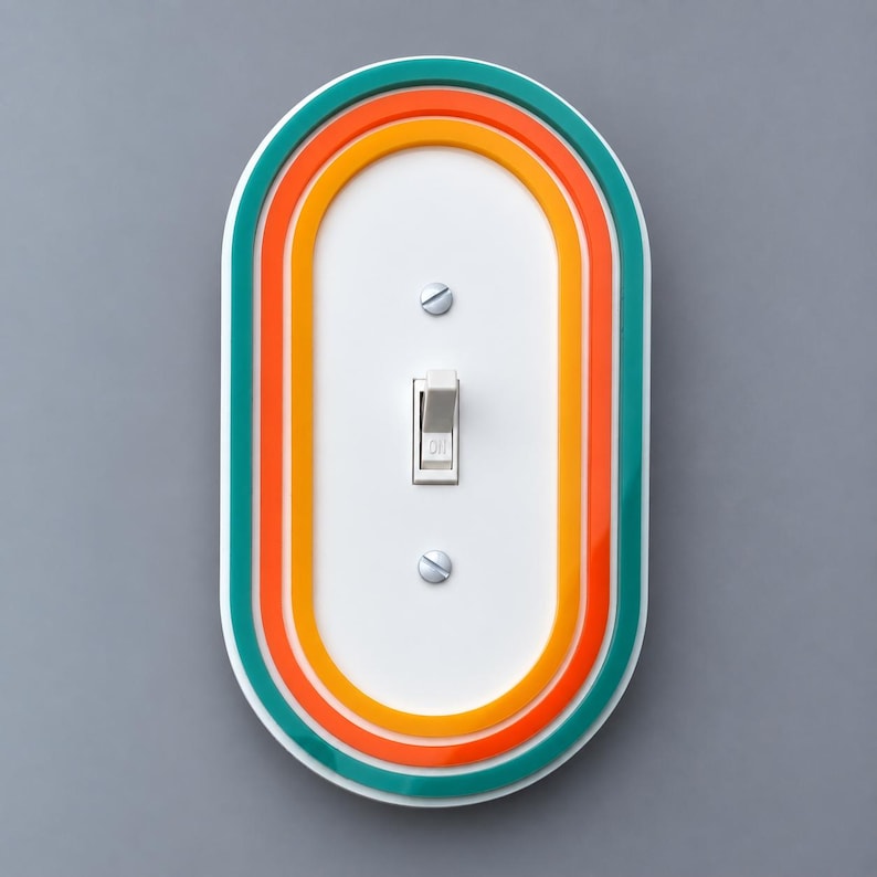 AtomCat Covers, Retro Light Switch Cover, Mid Century Modern Outlet Cover, Custom Acrylic Wall Plate, MCM Home Decor image 9