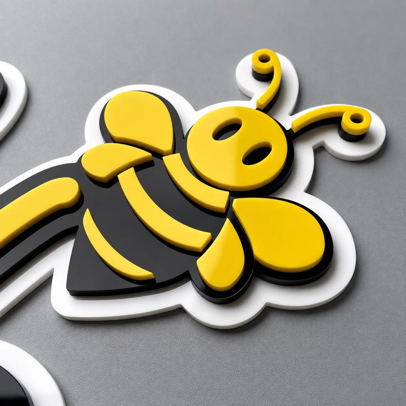 Sunny Bee Welcome Sign, Bee Wall Decor, Sunflower Welcome Sign, Retro Spring Decor, Layered Acrylic Entryway Sign 画像 3