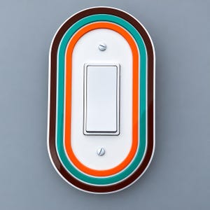 AtomCat Covers, Retro Light Switch Cover, Mid Century Modern Outlet Cover, Custom Acrylic Wall Plate, MCM Home Decor image 2