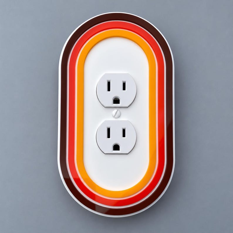 AtomCat Covers, Retro Light Switch Cover, Mid Century Modern Outlet Cover, Custom Acrylic Wall Plate, MCM Home Decor image 4