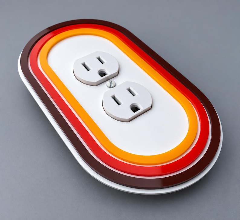 AtomCat Covers, Retro Light Switch Cover, Mid Century Modern Outlet Cover, Custom Acrylic Wall Plate, MCM Home Decor image 5