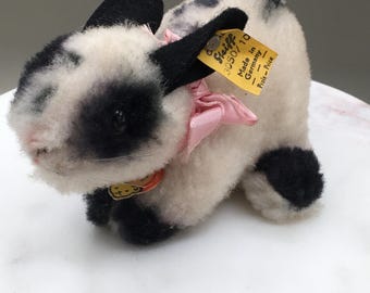 Vintage Steiff "Timmy" The Bunny #3050/10 Collar & Ear Tag/Button Pink Bow!