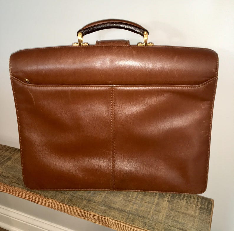 Vintage Balenciaga Lambskin Briefcase • Brown Gold Hardware • Pinstripe ...