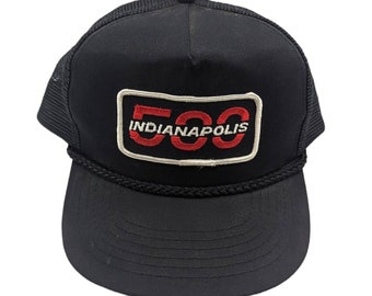 Vintage Speedway Snapback Indianapolis Indy 500 Patch Mesh Rope Trucker Hat