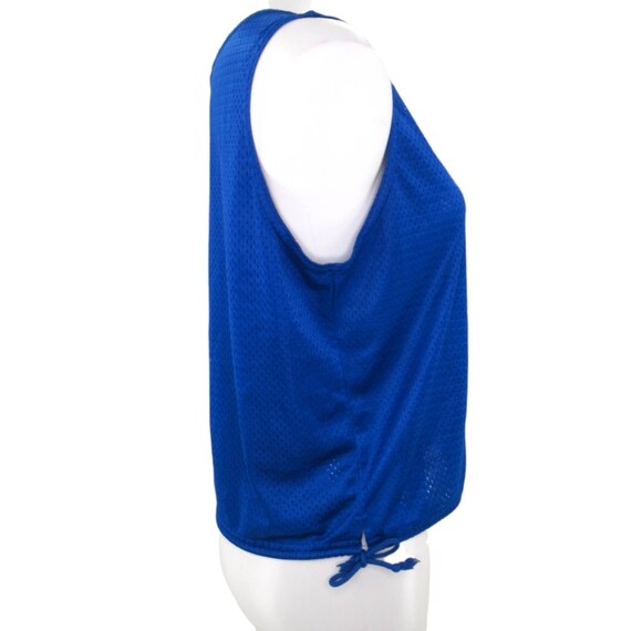 Vintage 80s Catalina blue mesh swimsuit cover up … - image 3