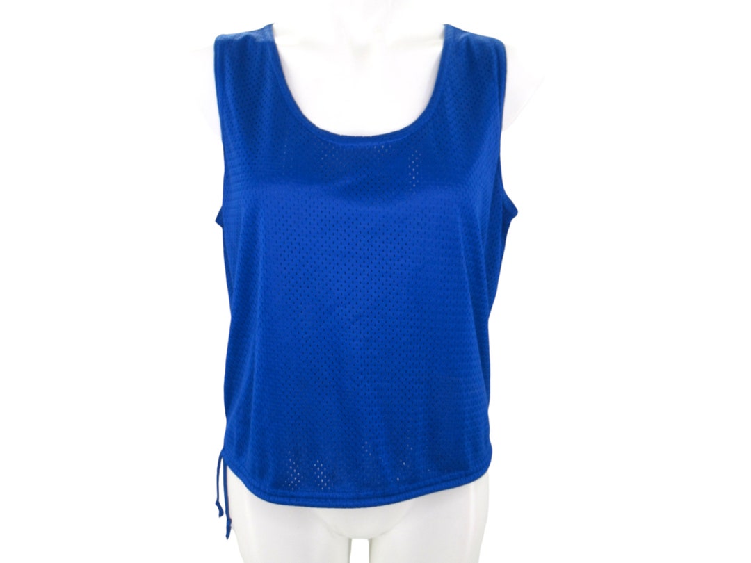 Vintage 80s Catalina Blue Mesh Swimsuit Cover up Tank Top Large Etsy