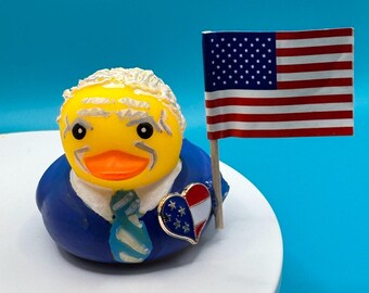 President-Inspired Rubber Duck | Patriotic Duck | Political Collectible | Funny Desk Decor | Handmade Rubber Duck