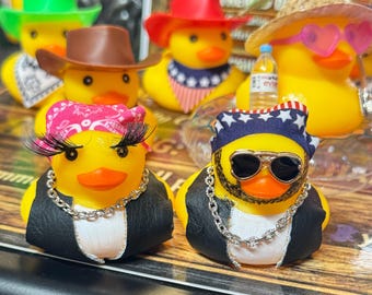 Biker Duck Couple | Motorcycle Rubber Duck Set | His & Hers Biker Gift | Handmade Motorcycle Lovers Duck | Funny Gift