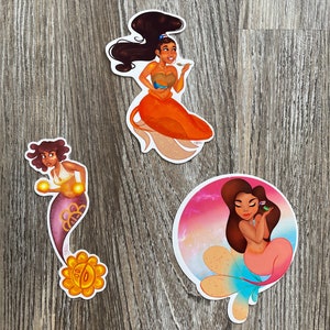 Puerto Rico Taino Mermaid Sticker Pack - 3 Vinyl Stickers