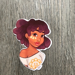 Taino Boriqua Girl Vinyl Sticker - Puerto Rico Art Sticker