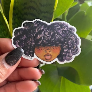 Afro girl vinyl sticker