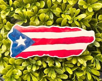 Puerto Rico Flag Island Sticker: Waterproof Boricua Pride Decal
