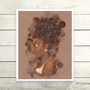 Natural Hair Art Print - Iced Mocha
