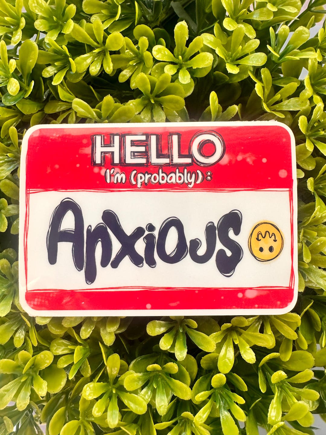 Funny Hello I’m Anxious Vinyl Sticker Introvert Anxiety Mental Health ...
