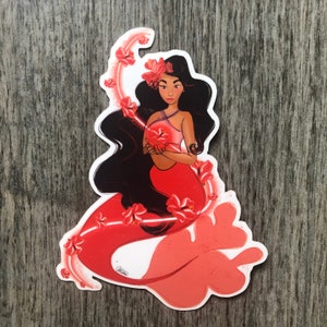 Hawaiian Mermaid vinyl sticker