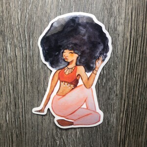 Yoga Vinyl Sticker Afro Art