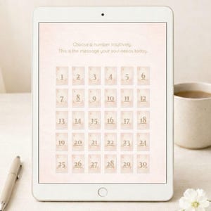 Interactive PDF Message Cards (30) | Daily Card Pull for Self-Care | Reflection & Journal Prompts | Minimalist A4 Printable