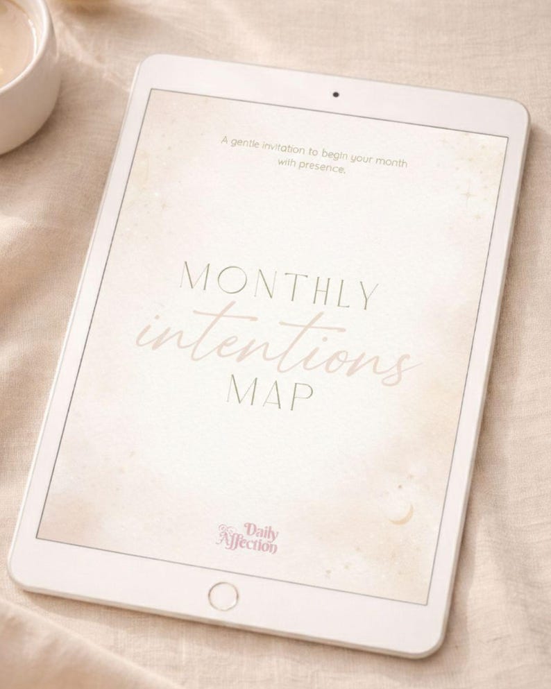 Monthly Intentions Map PDF Printable | Minimalist Monthly Reset Planner ...