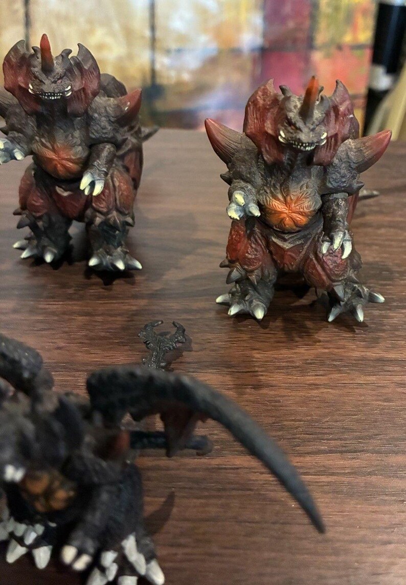 Vintage Bandai Godzilla Destoroyah Mini Figure Lot 2002 2003 Tokyo SOS Sofubi zdjęcie 2