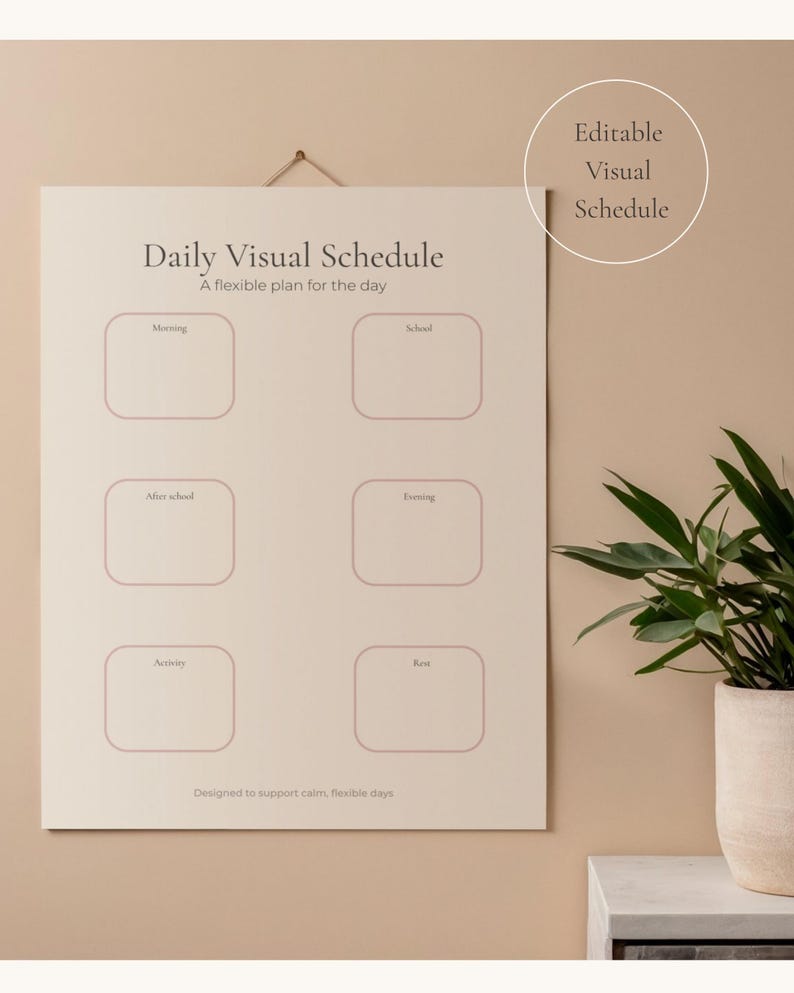 Visual Daily Schedule Chart | Editable in Canva | Printable Visual ...