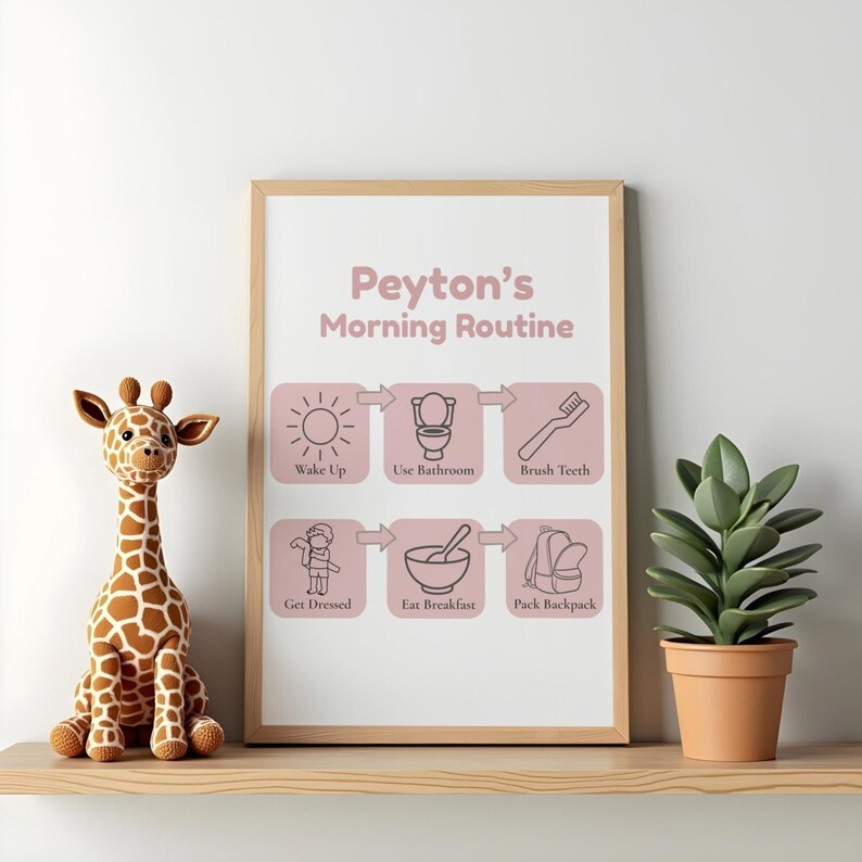 Kids Visual Routine Cards Printable | Morning & Bedtime Chart ...